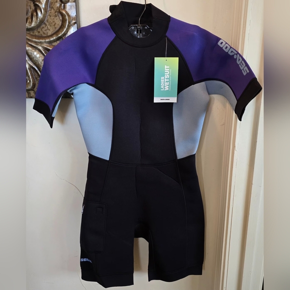 Seadoo Other - NWT Seadoo Women's 3MM Shorty Wetsuit - Black Blue Purple Small